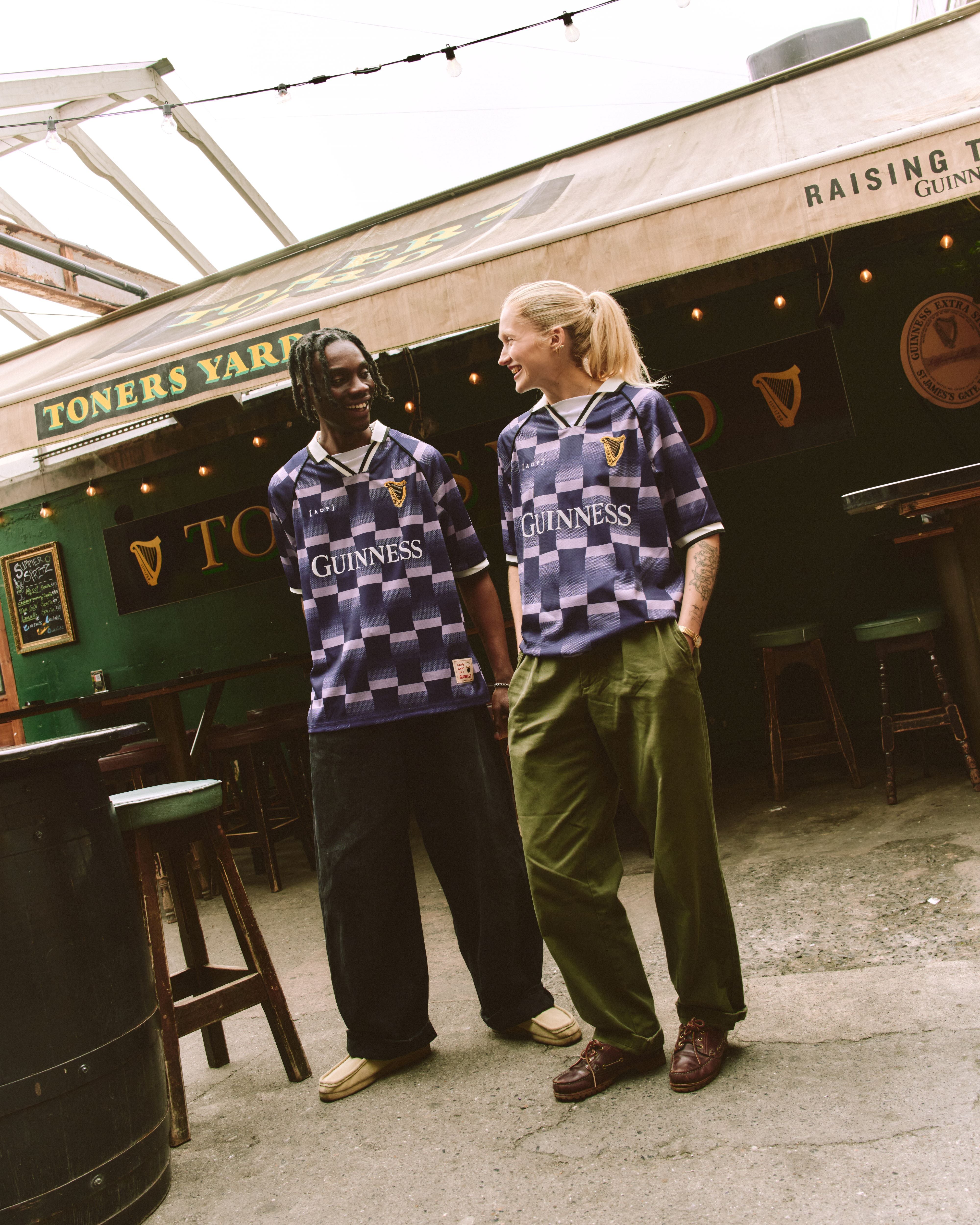 AOF X Guinness Tops | Guinness Shirt - Navy | Art of Football T-Shirts