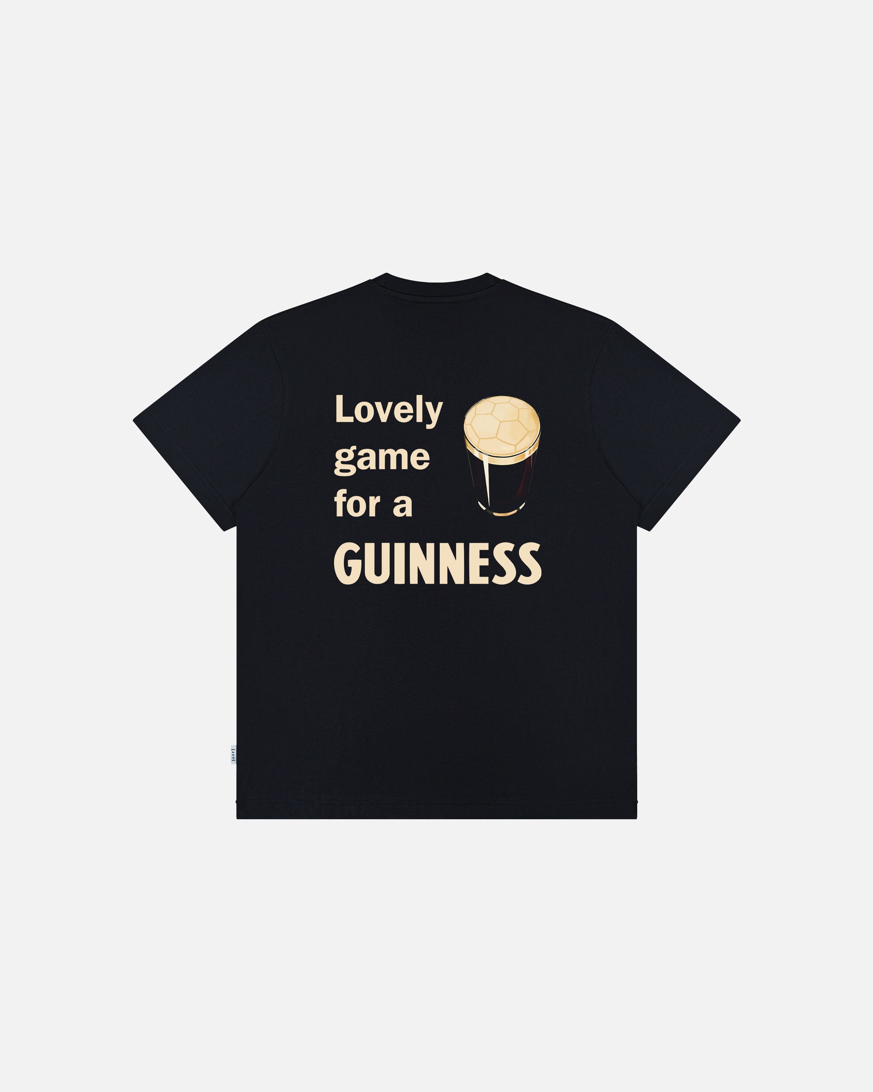 ART OF Lovely Game For A Guinness Tee | Black Graphic Football T-shirt