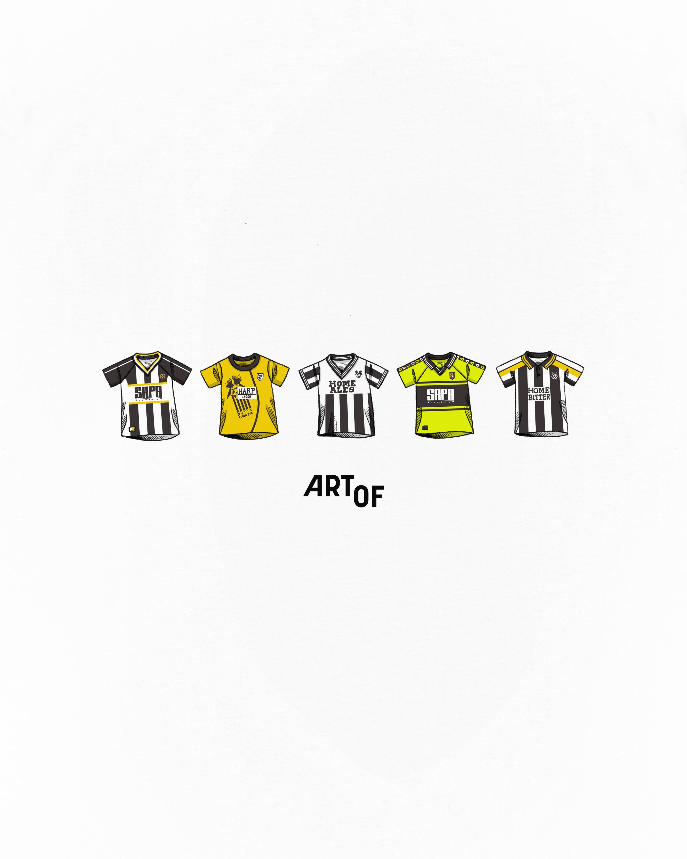ART OF Notts County Printed Classics Tee | White Football T-shirt